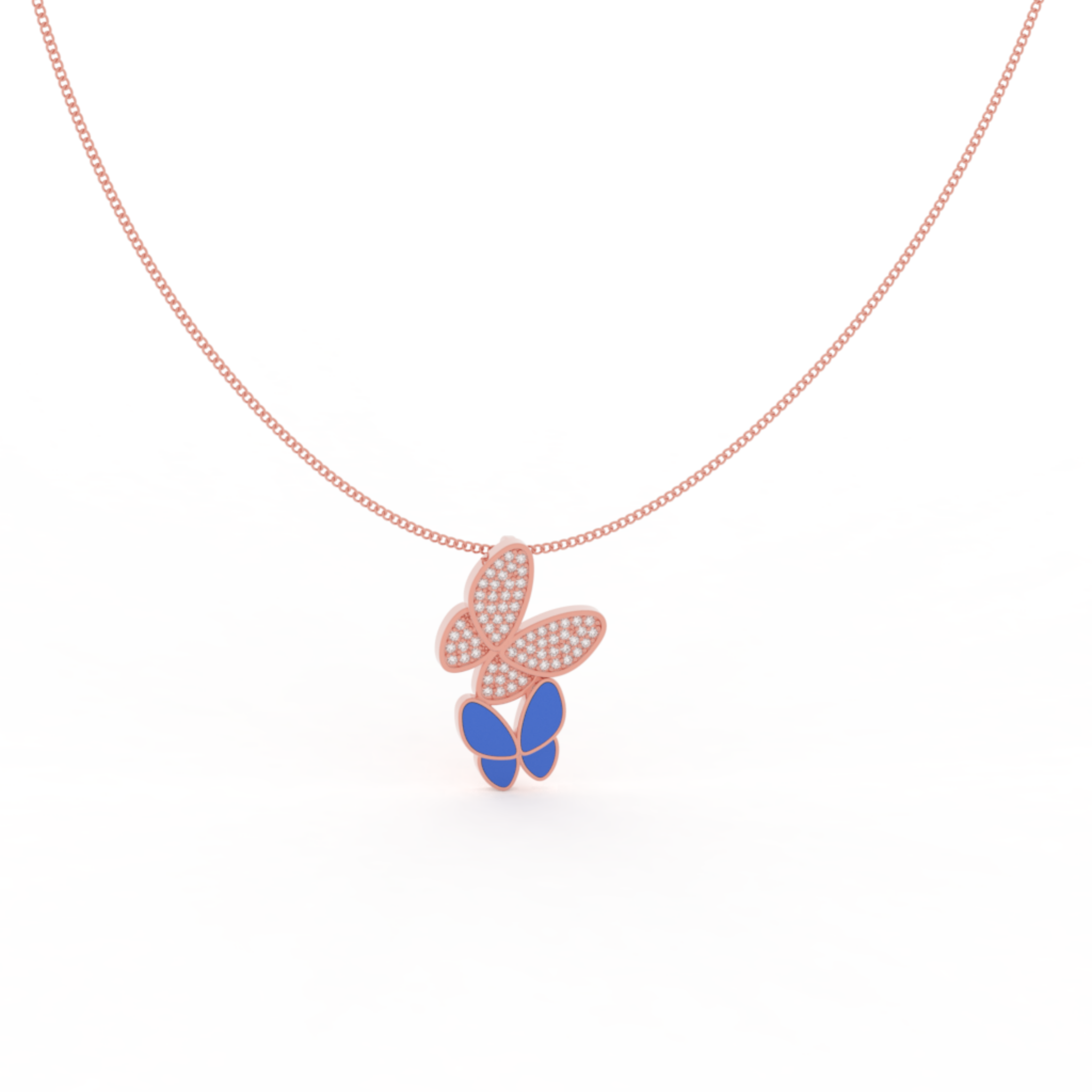 Winged Fly Charm With Chain, Hallmarked 925 Sterling Silver
